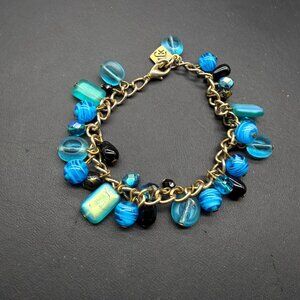 Vintage Katherine J Kornblau KJK NYC Bracelet Beaded Gold Tone 7.5 inches